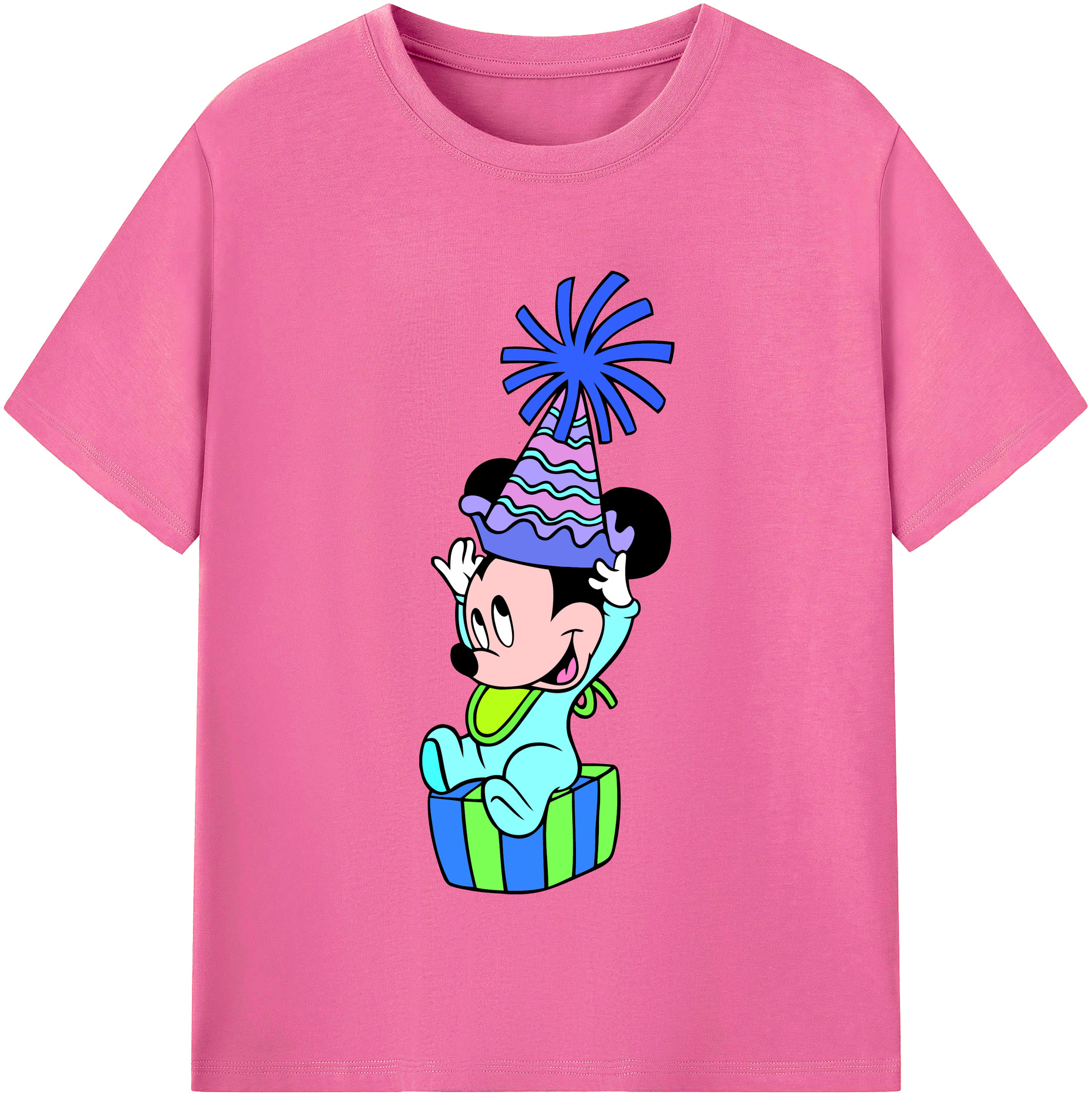（画像用） ミッキーマウス Mickey Mouse レディースカジュアルプリントTシャツ（綿100％）